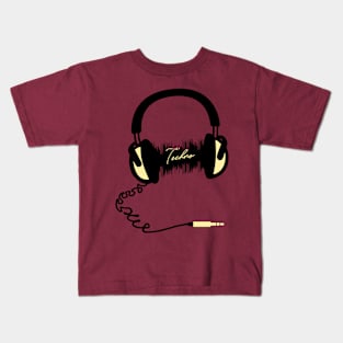 Headphone Audio Wave - Techno Kids T-Shirt